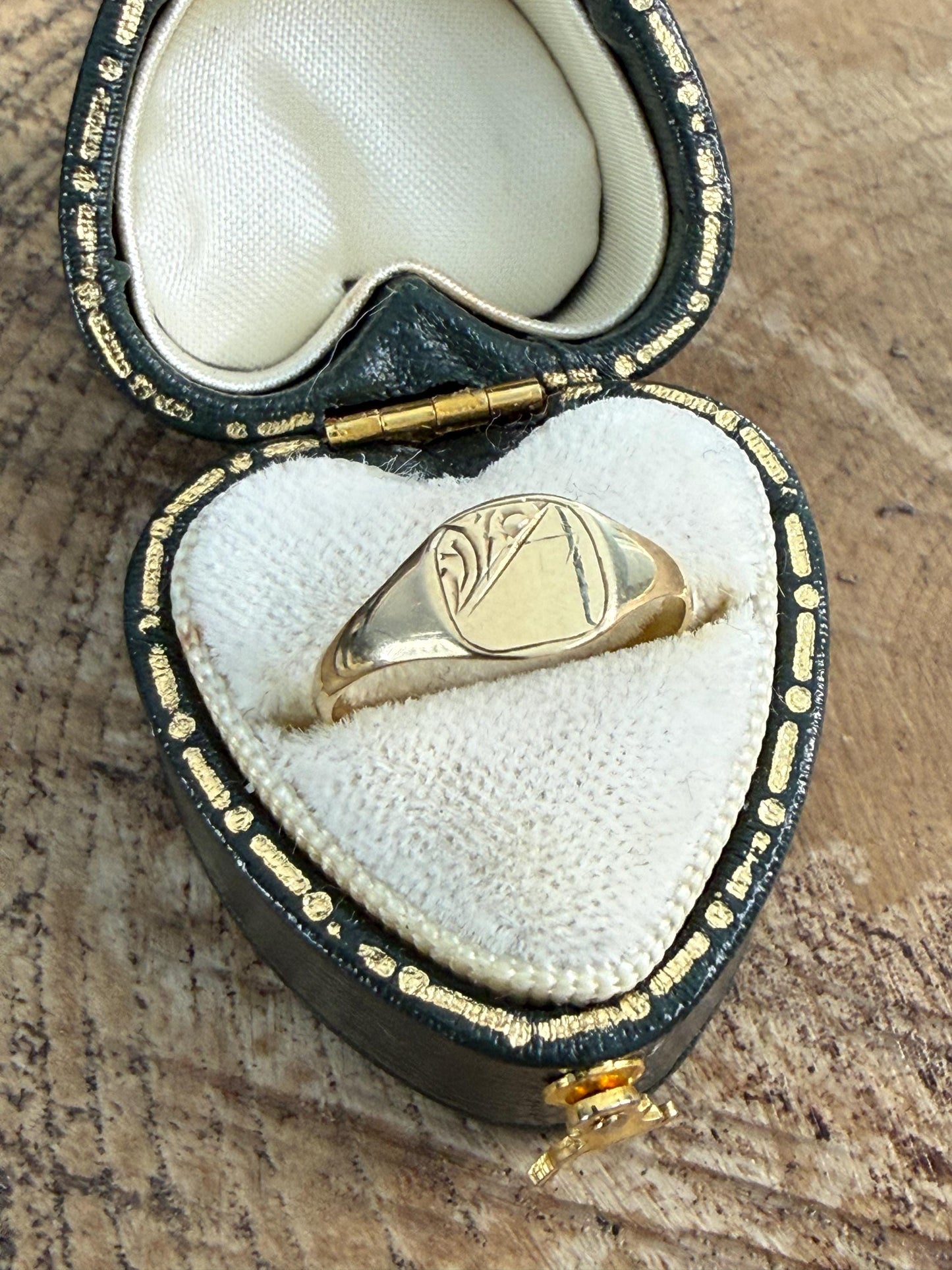 Vintage 9ct Gold Signet Ring for Christening or Pinky