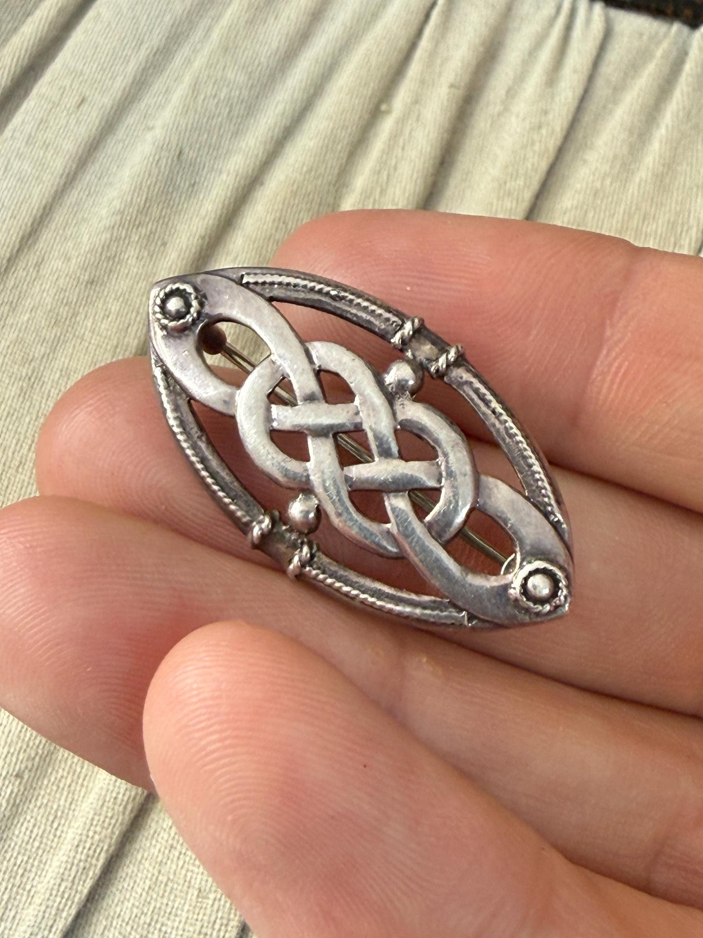 Vintage Kit Heath Celtic Knot Sterling Silver Brooch