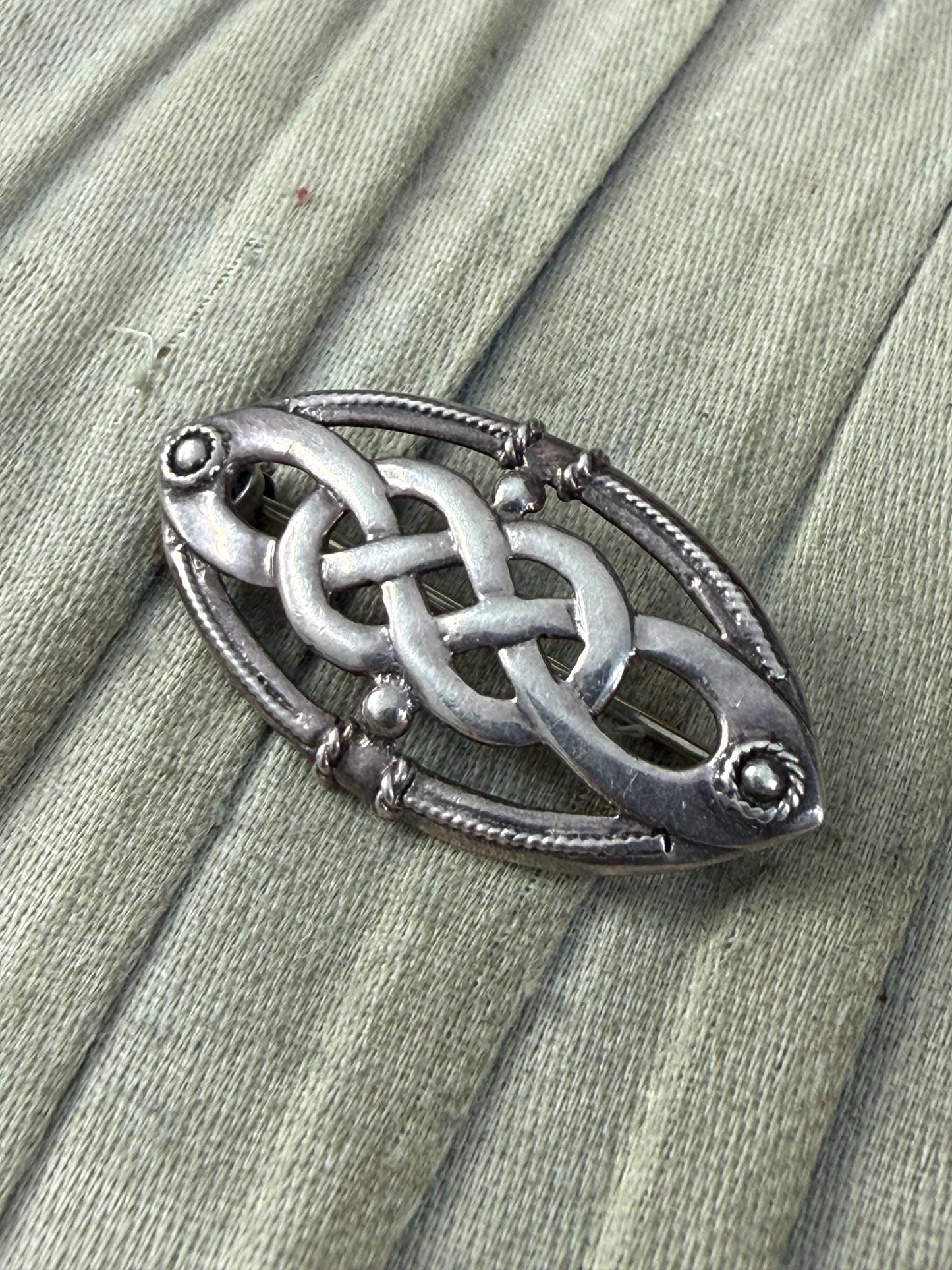 Vintage Kit Heath Celtic Knot Sterling Silver Brooch