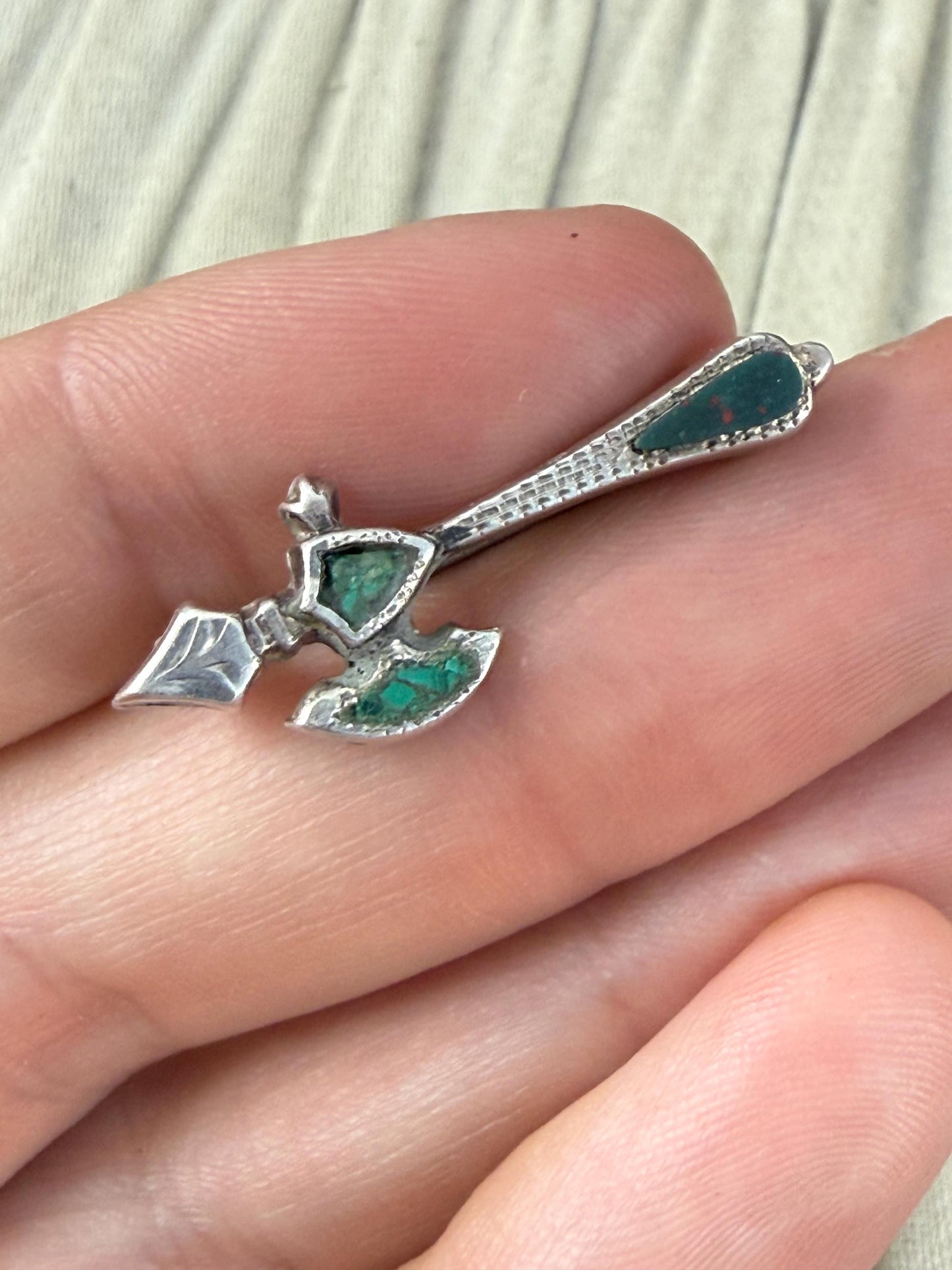 Antique Sterling Silver Scottish Axe Brooch