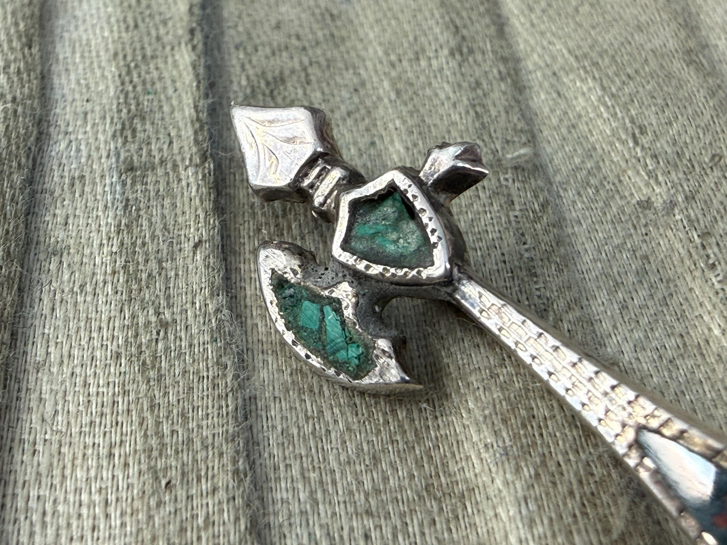 Antique Sterling Silver Scottish Axe Brooch