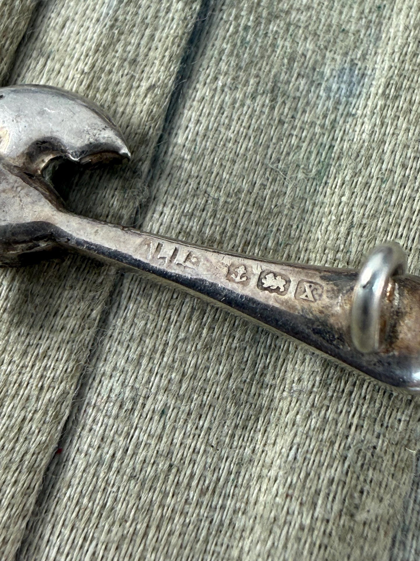 Antique Sterling Silver Scottish Axe Brooch