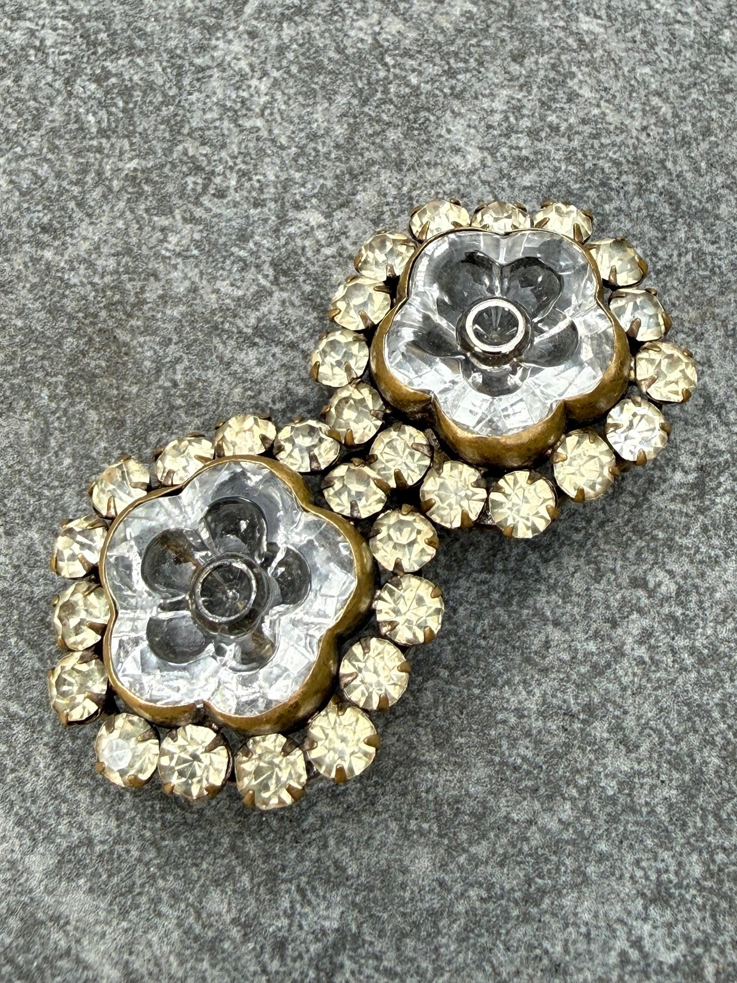 Antique Sparkly Paste Floral Victorian Buckle