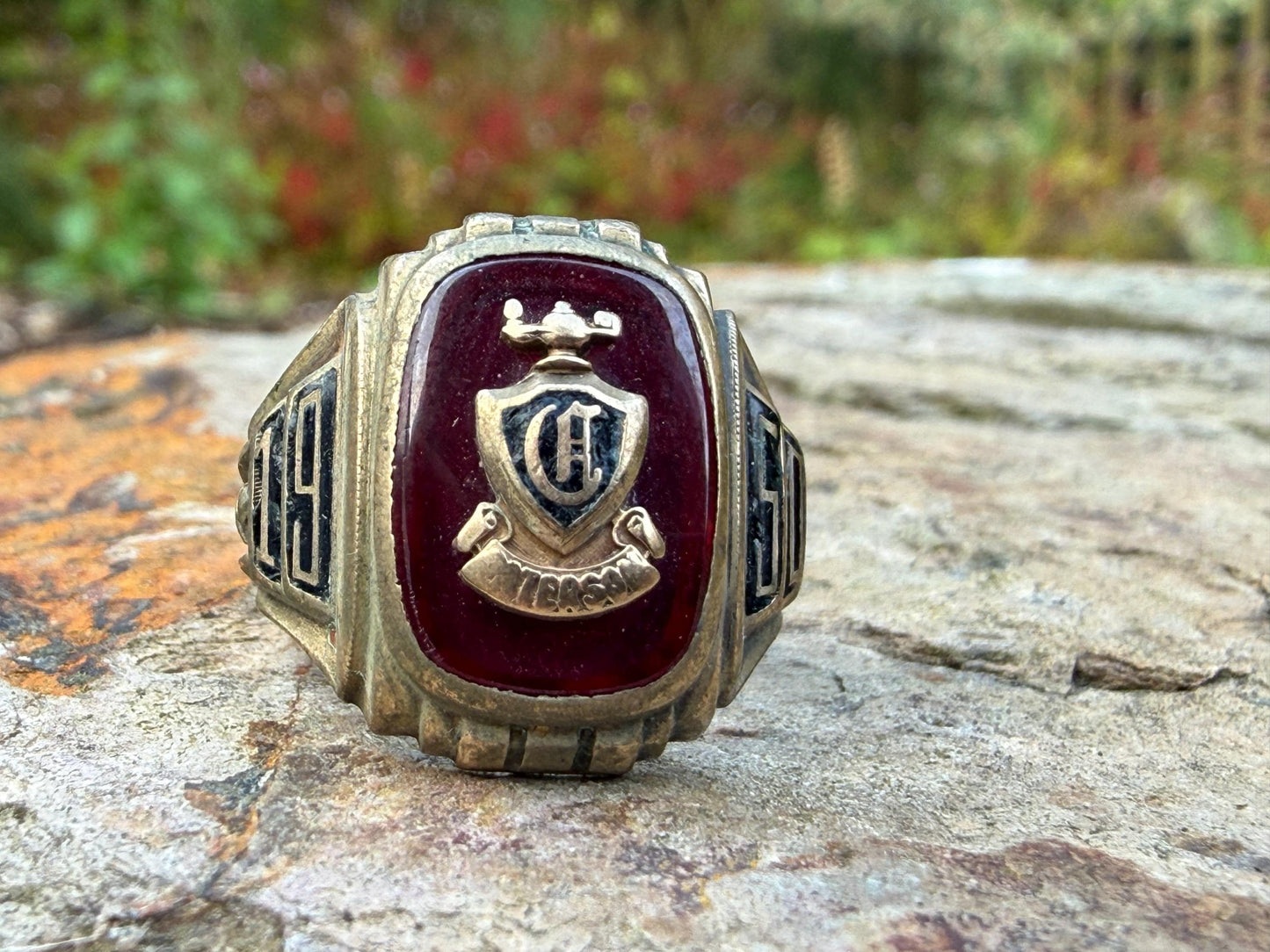 1950s American Class Ring from Paterson Central High School