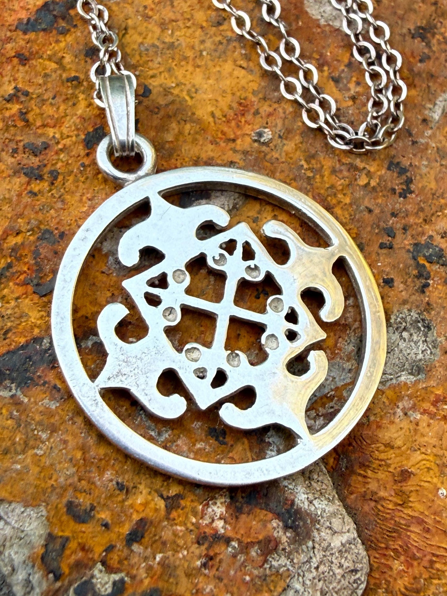 Vintage St Magnus Cross Sterling Silver Necklace