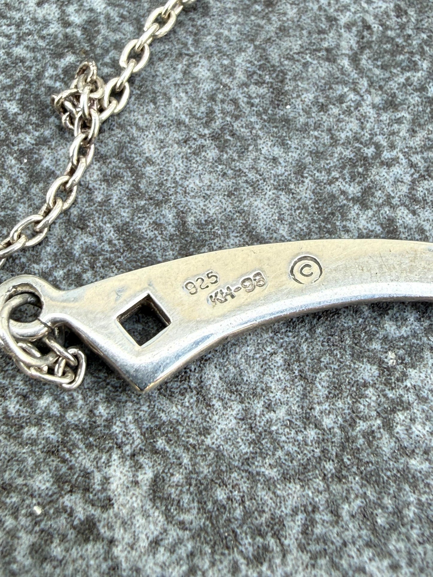 Vintage Kit Heath Sterling Silver Necklace, Mackintosh Rose