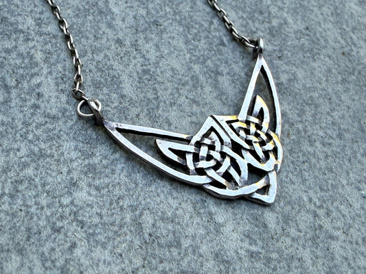 Vintage Celtic Knot Sterling Silver Necklace
