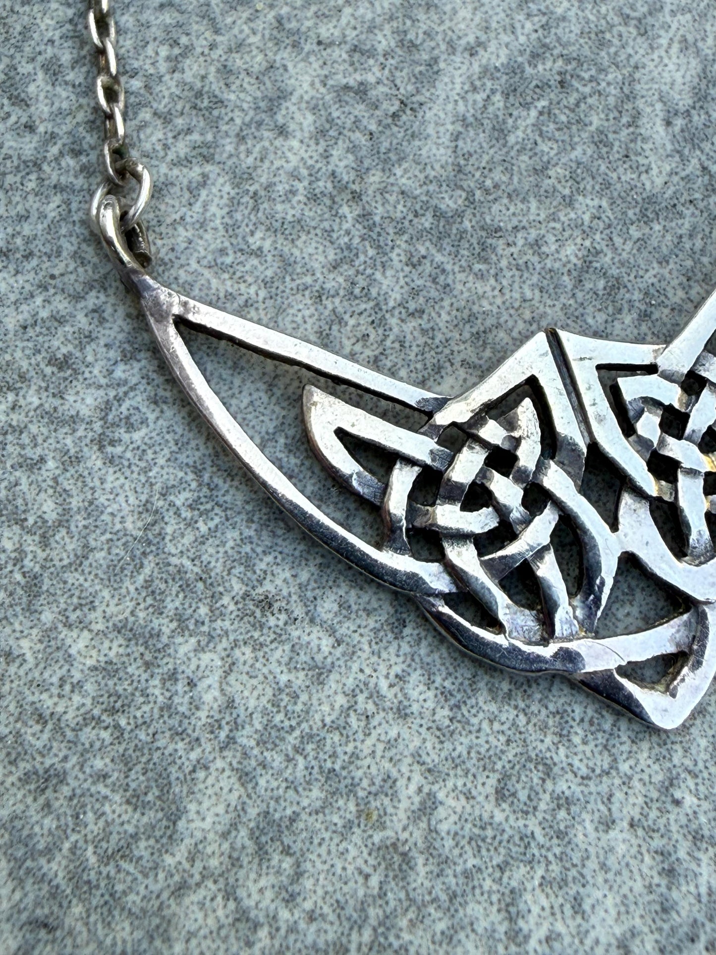 Vintage Celtic Knot Sterling Silver Necklace