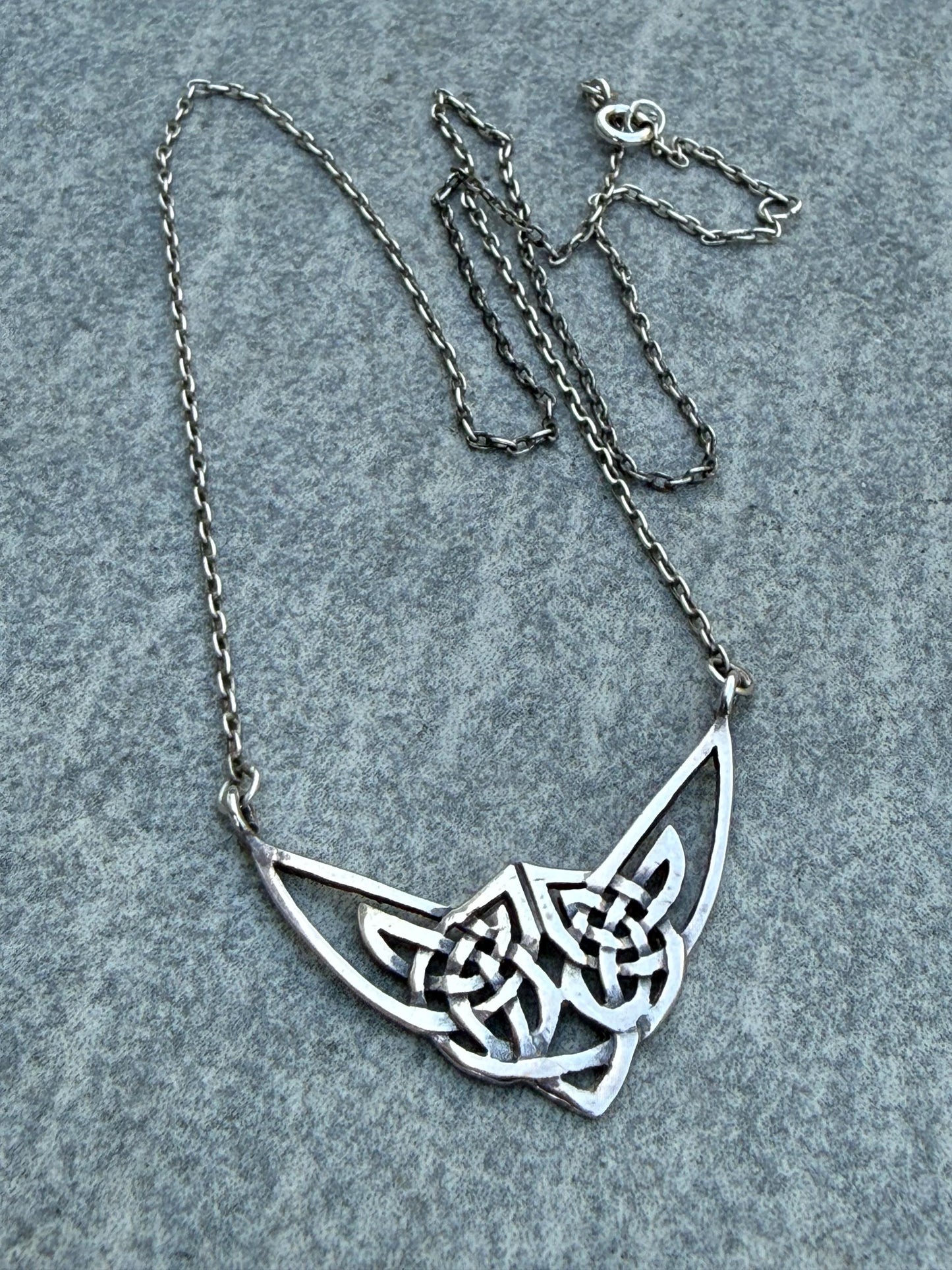 Vintage Celtic Knot Sterling Silver Necklace