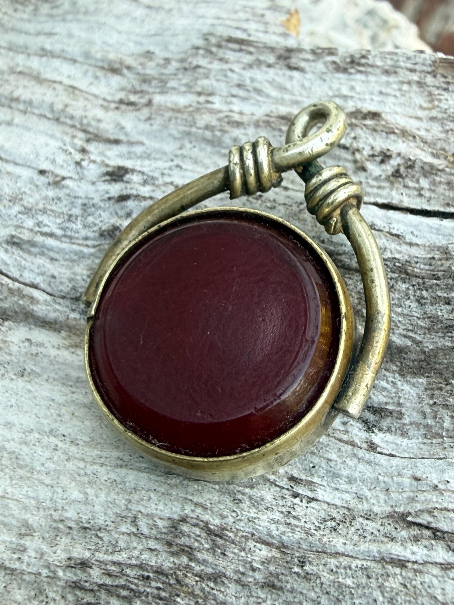 Antique Banded Agate & Carnelian Spinning Watch Fob