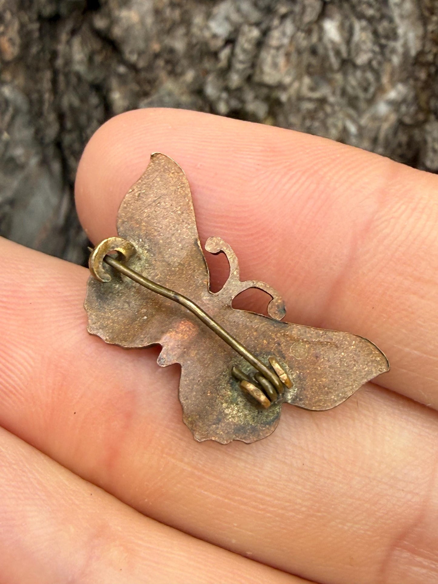 Antique Art Deco Enamel Butterfly Brooch