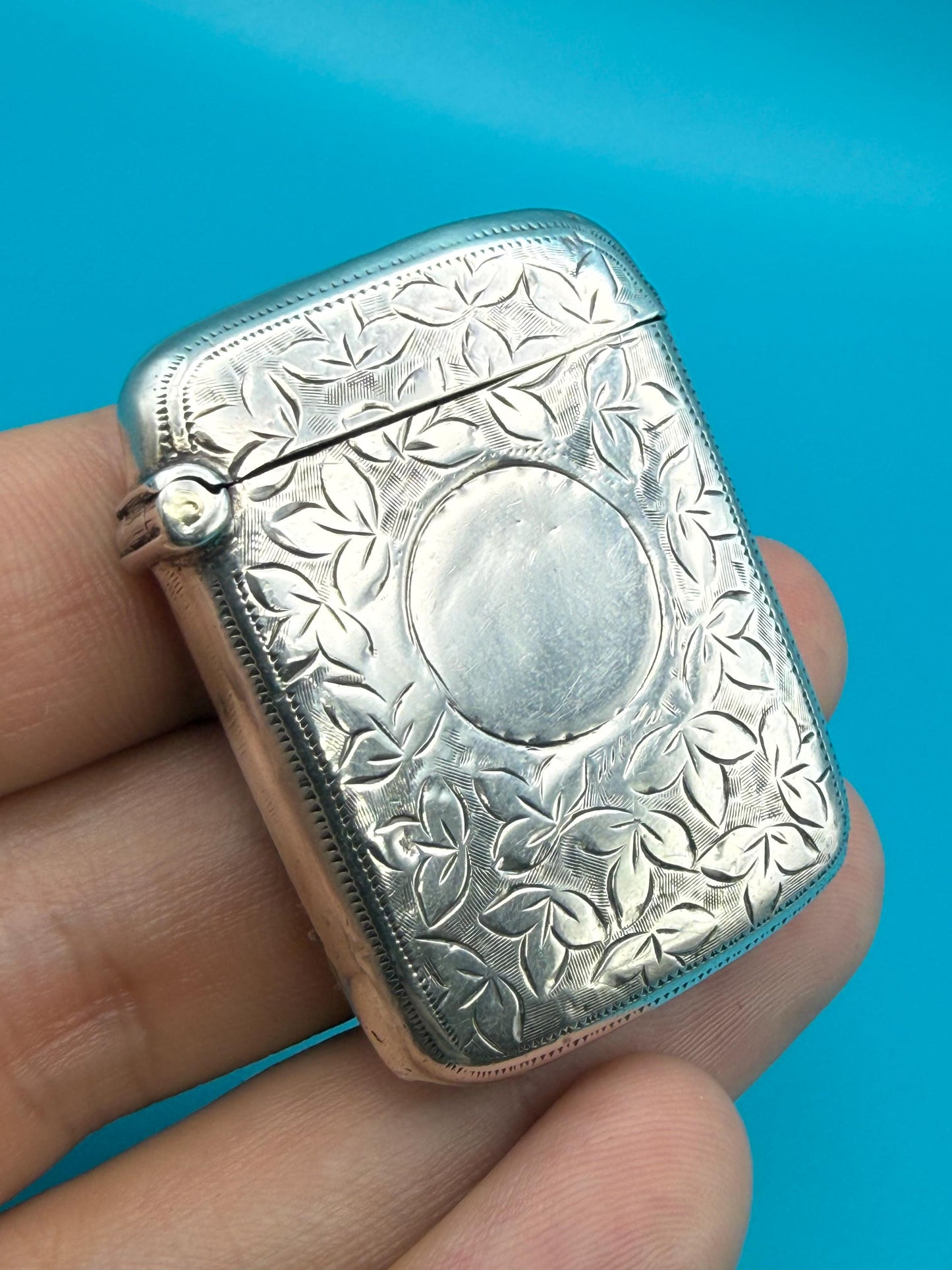 Antique Solid Silver Vesta Case, Hallmarked 1900