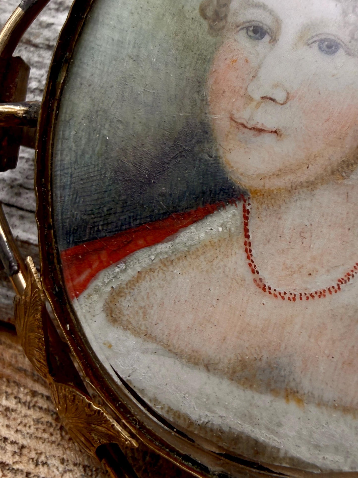 Antique Georgian Miniature Portrait Brooch of Lady