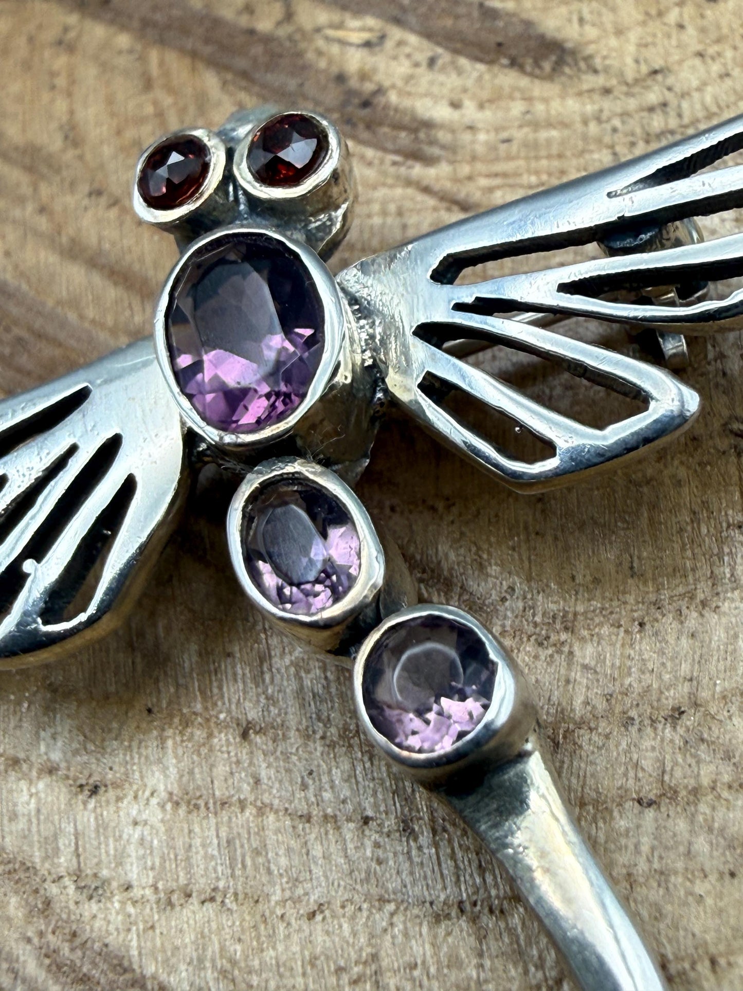 Vintage Sterling Silver Dragonfly Brooch