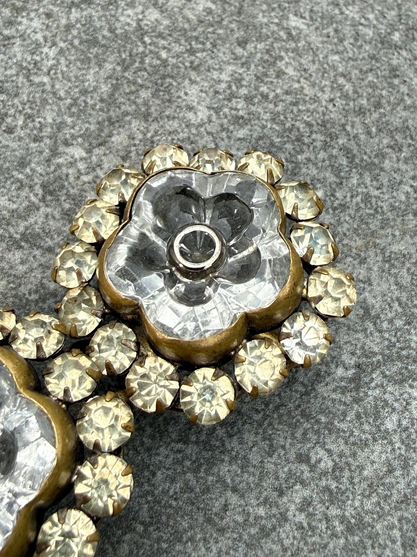 Antique Sparkly Paste Floral Victorian Buckle