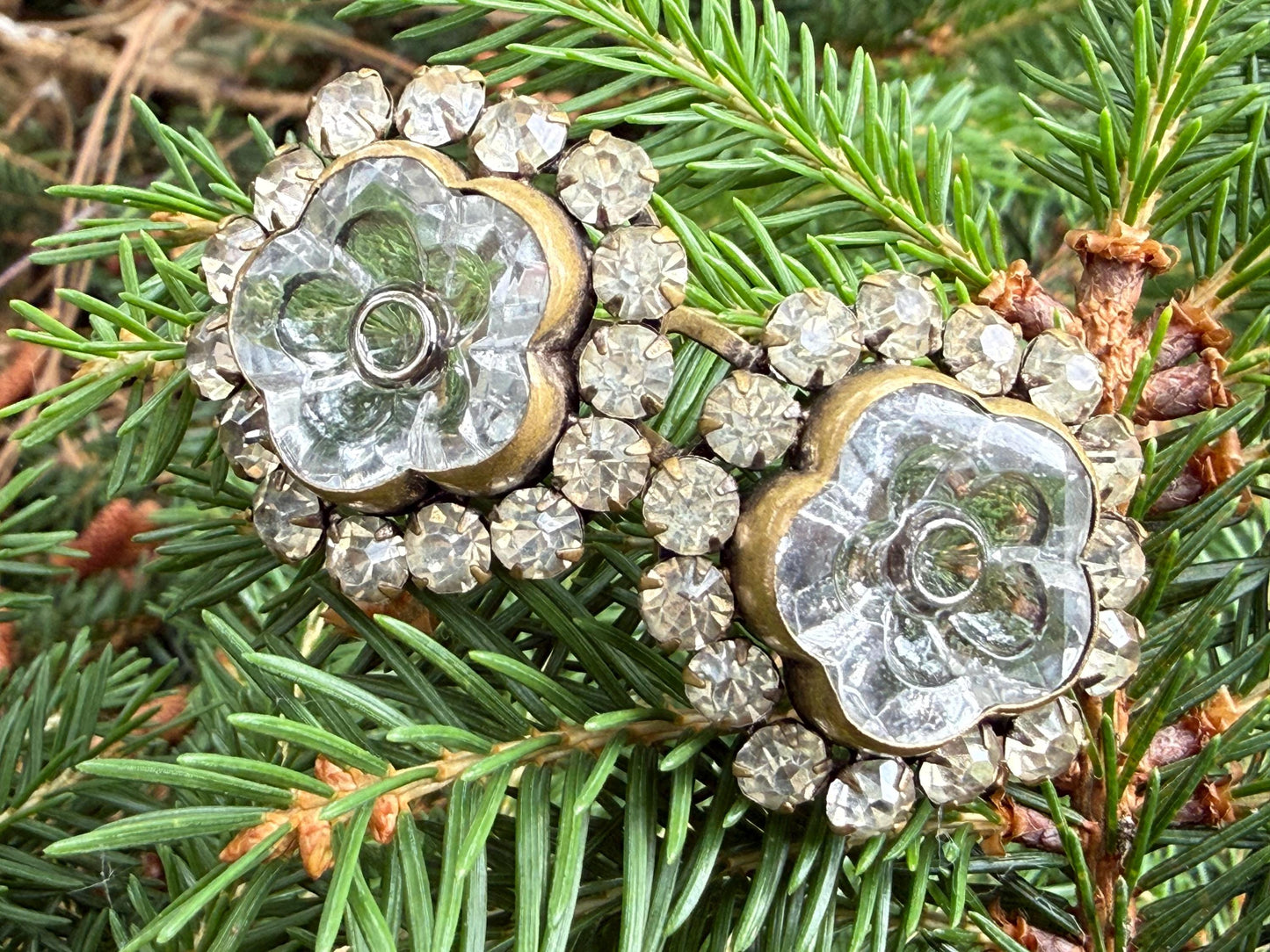 Antique Sparkly Paste Floral Victorian Buckle