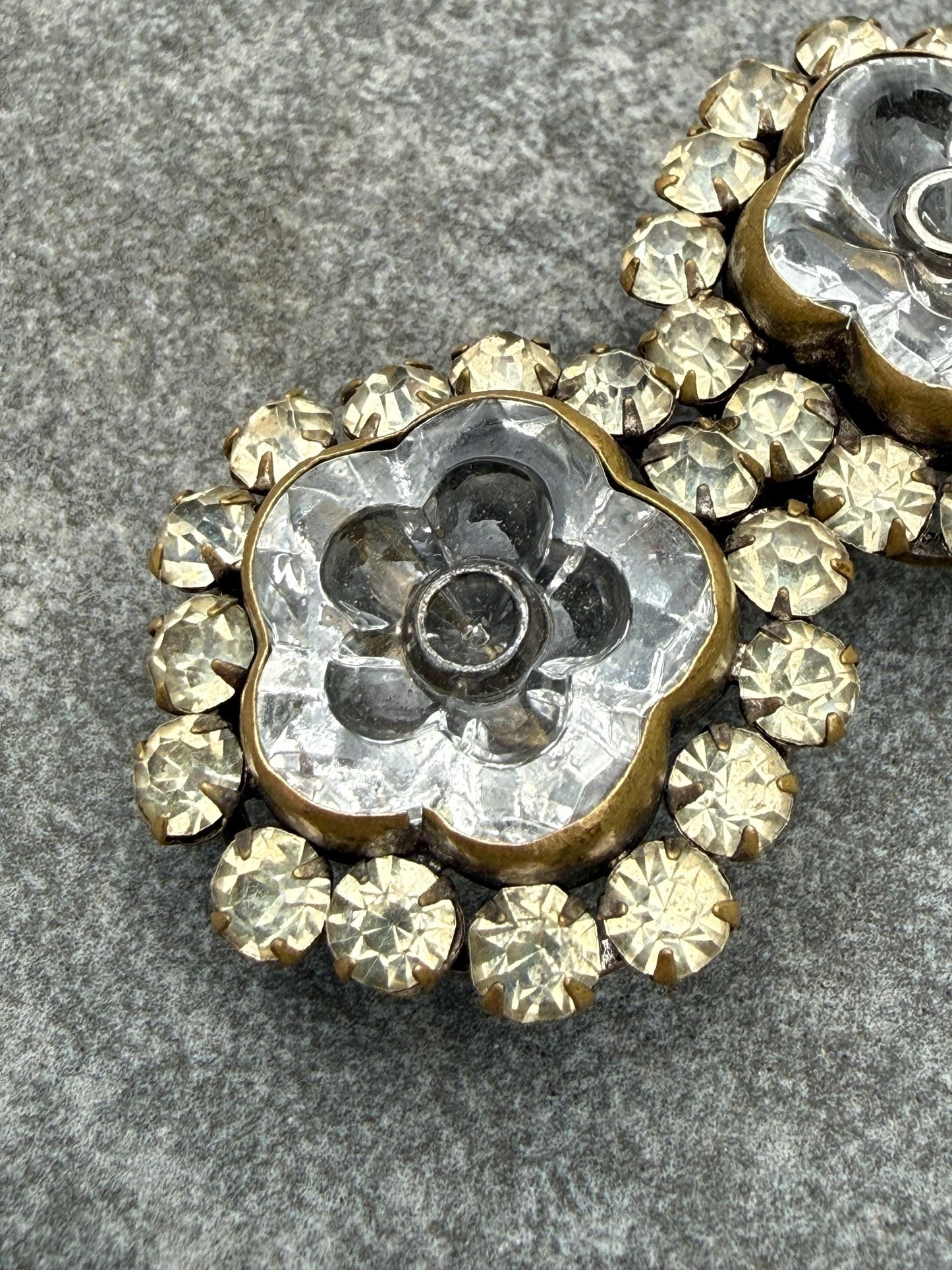 Antique Sparkly Paste Floral Victorian Buckle