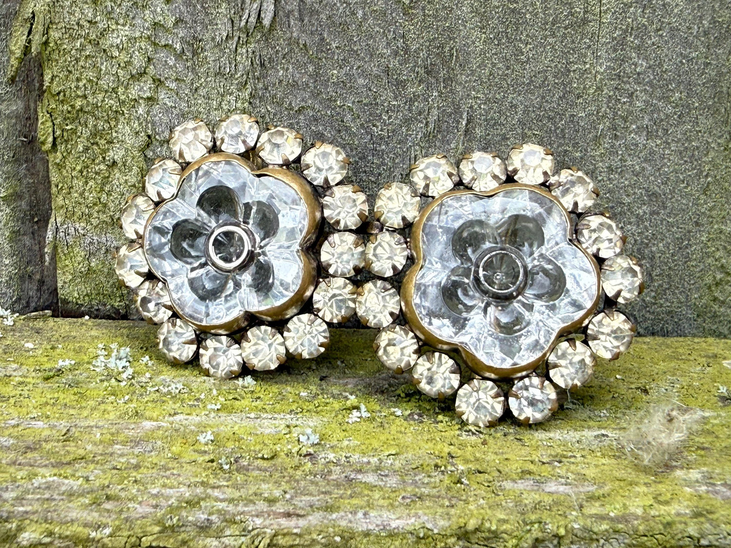 Antique Sparkly Paste Floral Victorian Buckle