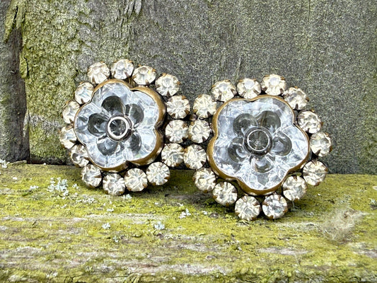 Antique Sparkly Paste Floral Victorian Buckle