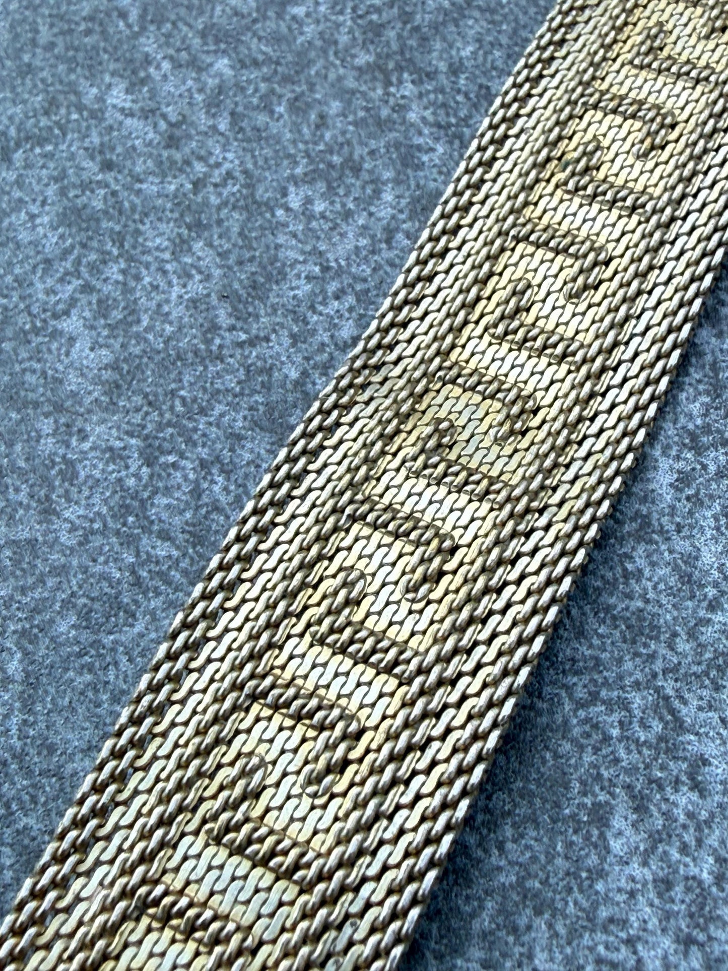 Vintage 1970s Greek Key Tassel Bracelet