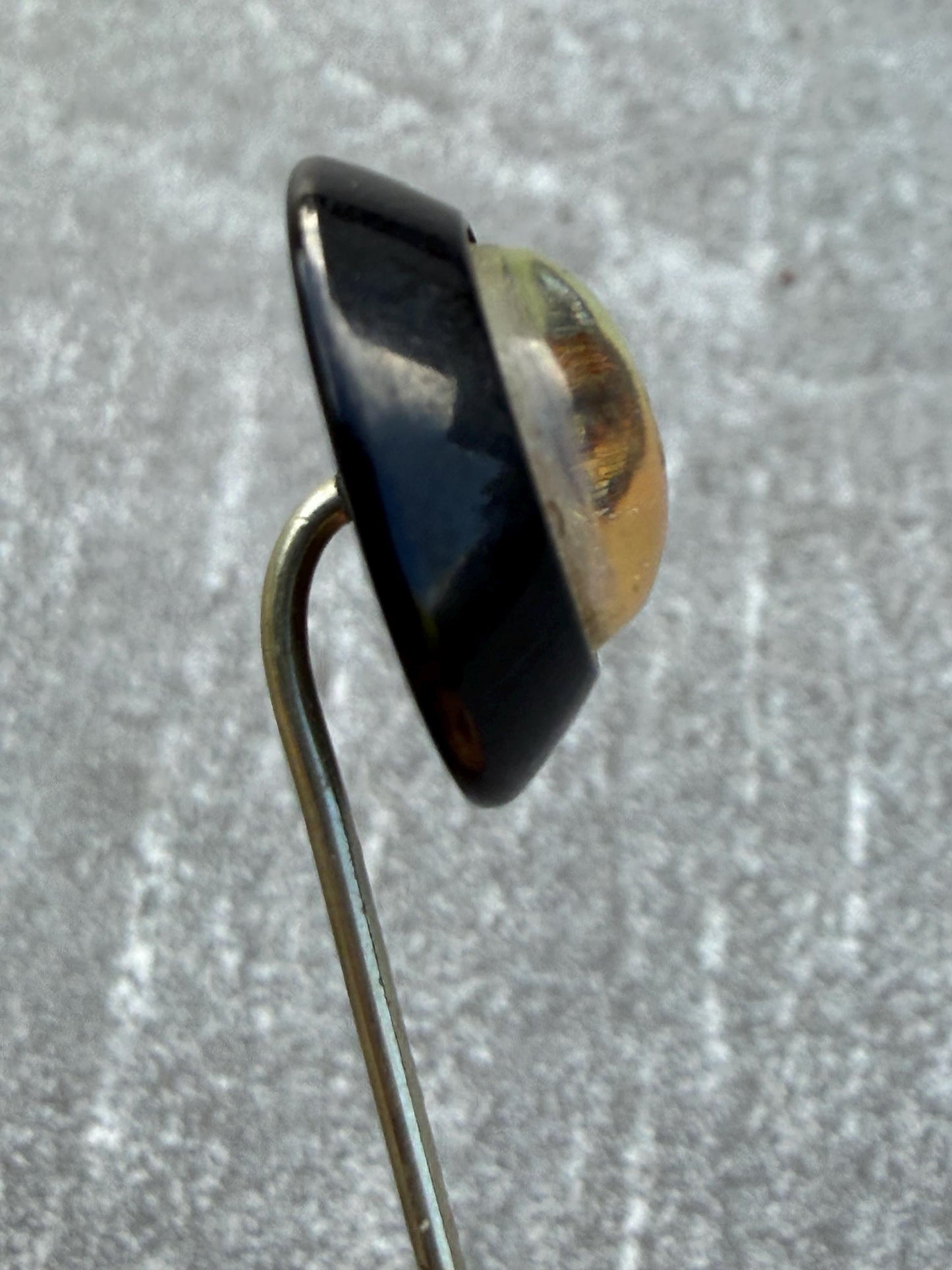Victorian Hand Painted Fox Head Stick Pin, Essex Crystal