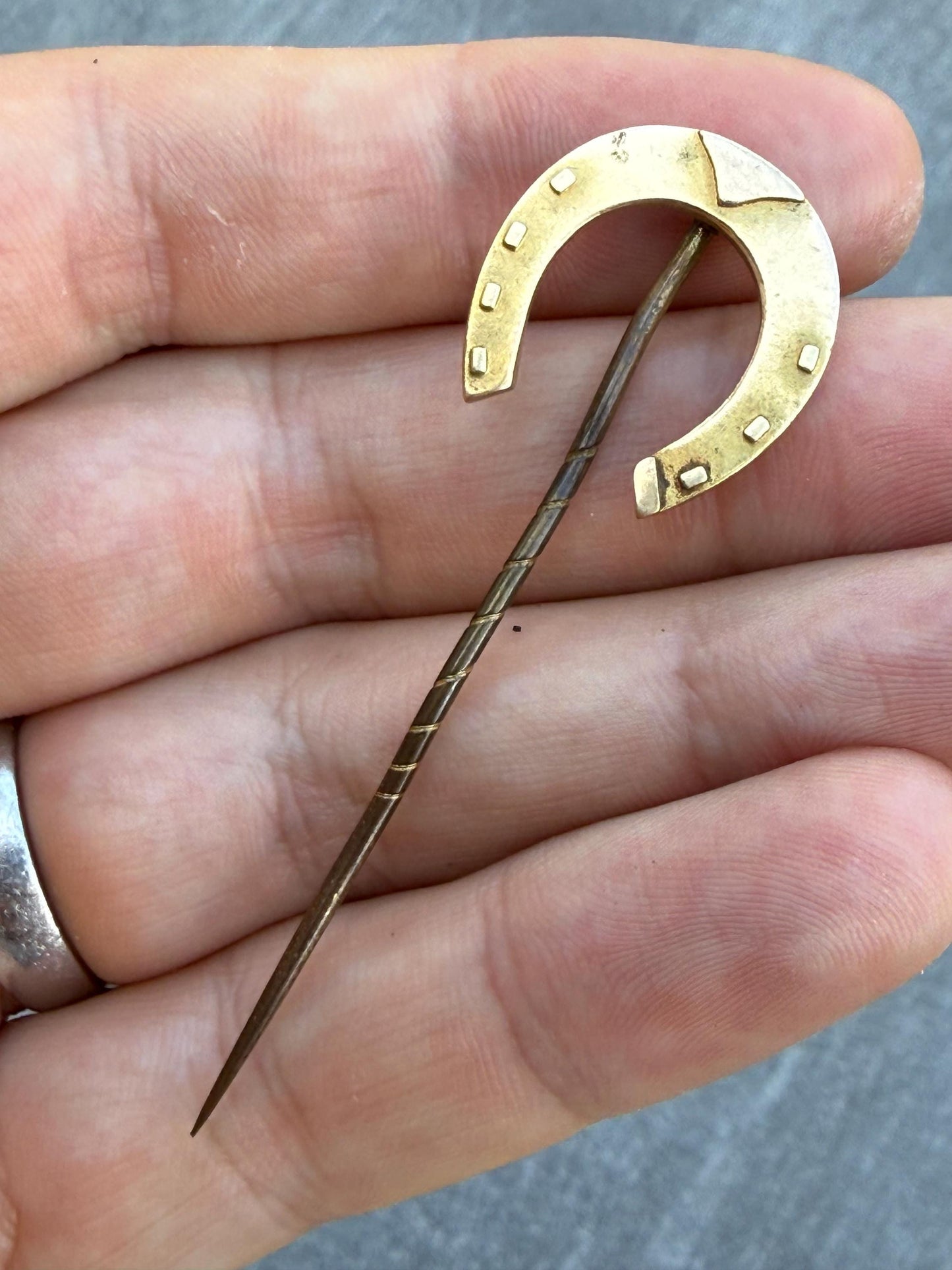 Antique Gilt Horseshoe Stick Pin