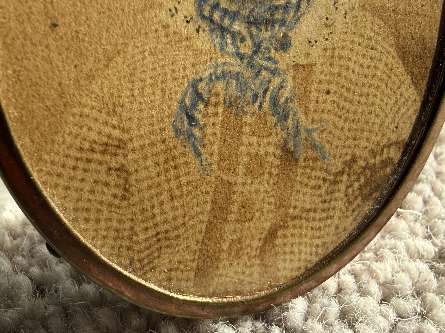 Antique Miniature Portrait, Victorian Boy in Travel Case