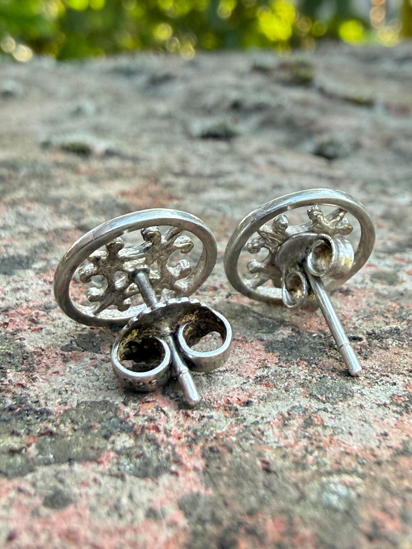 Vintage St Magnus Cross Earrings, Sterling Silver Scottish Celtic Studs