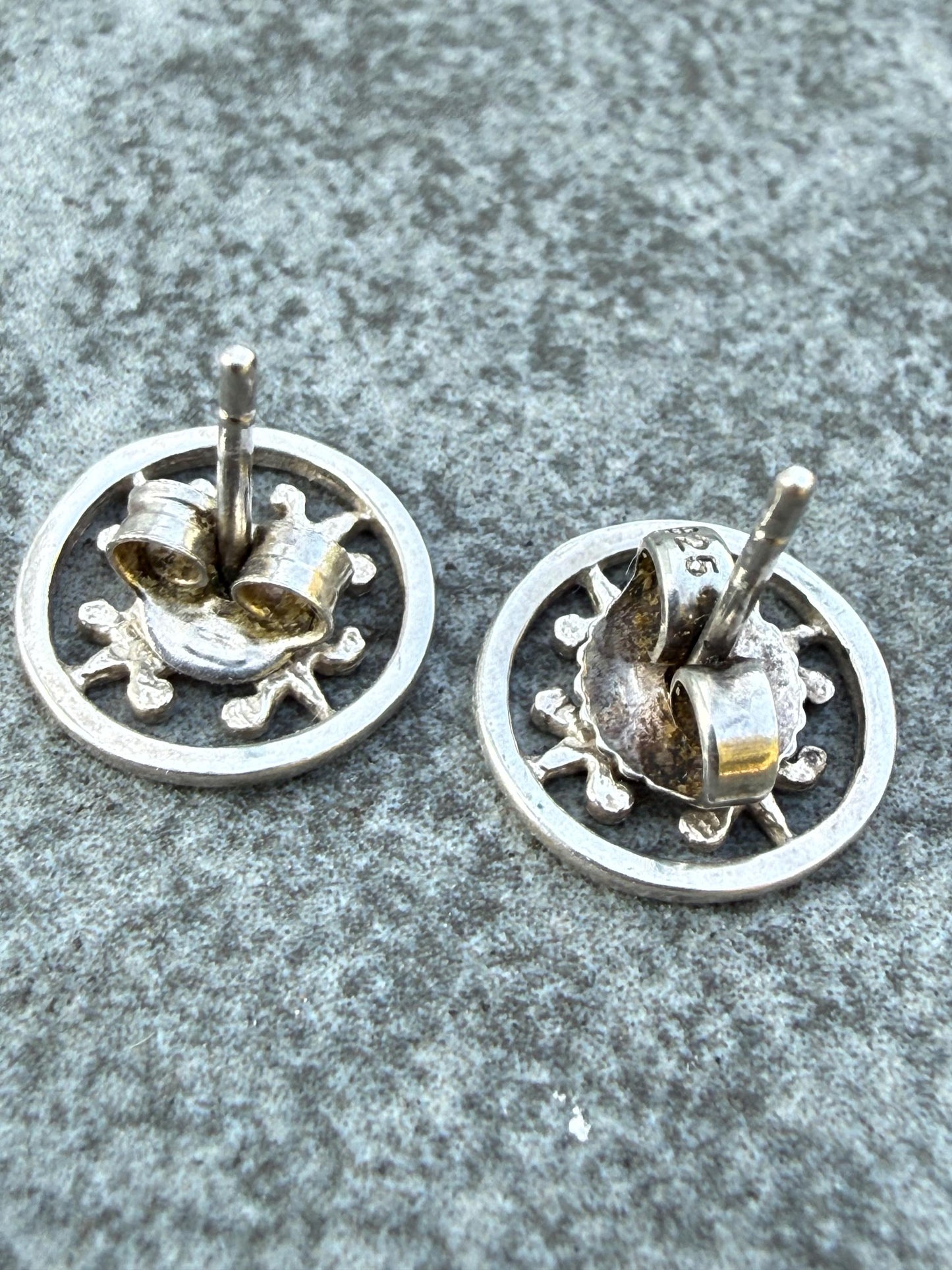Vintage St Magnus Cross Earrings, Sterling Silver Scottish Celtic Studs