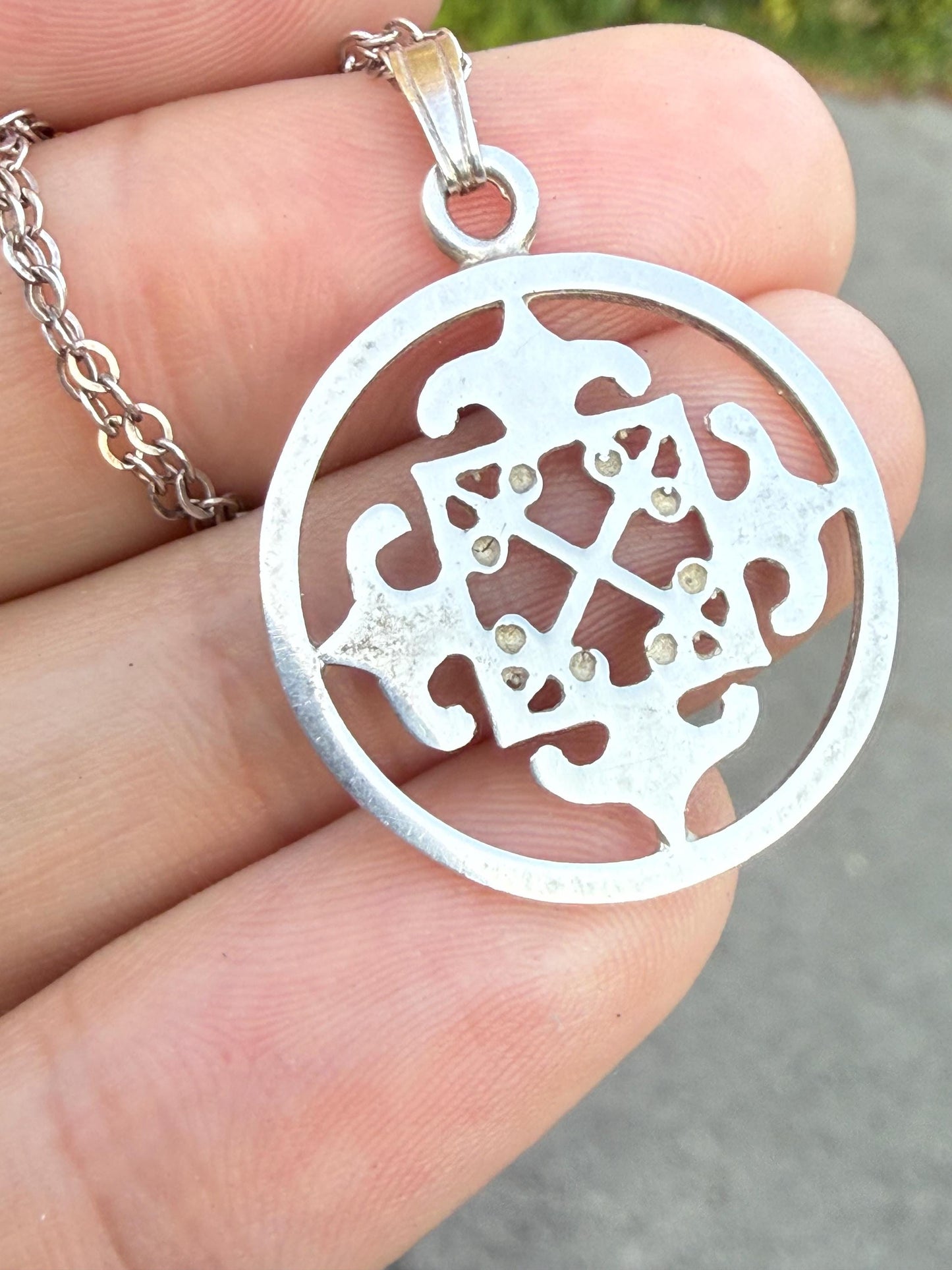 Vintage St Magnus Cross Sterling Silver Necklace