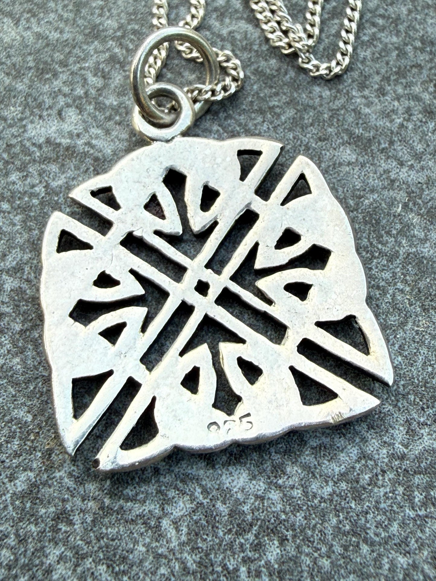 Vintage Sterling Silver Celtic Knot Square Necklace