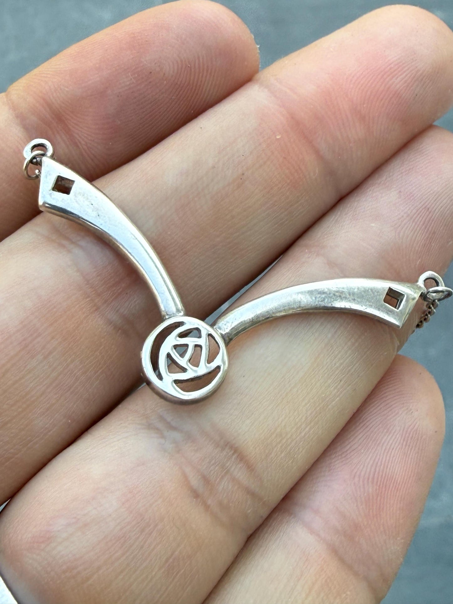 Vintage Kit Heath Sterling Silver Necklace, Mackintosh Rose