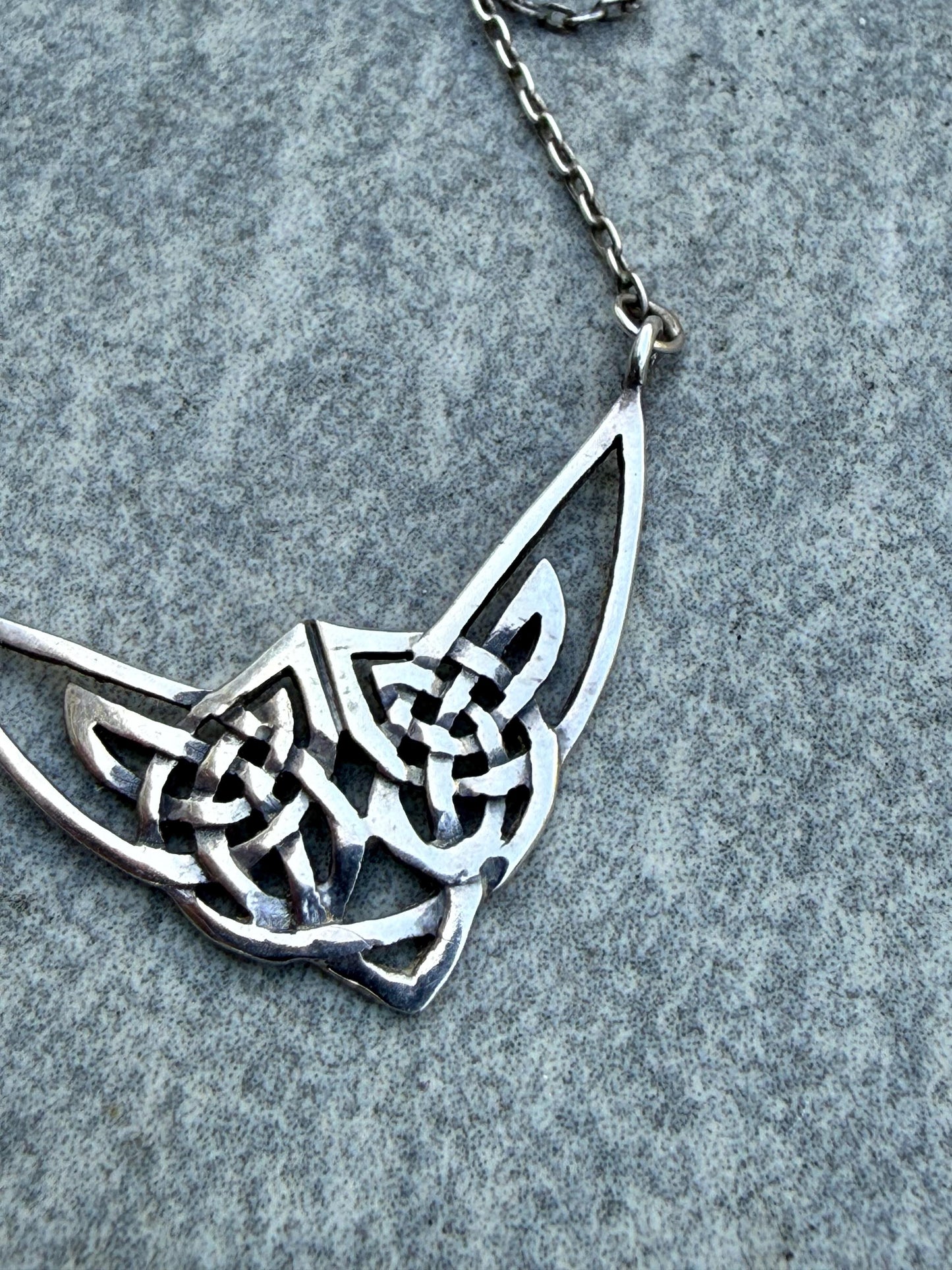 Vintage Celtic Knot Sterling Silver Necklace