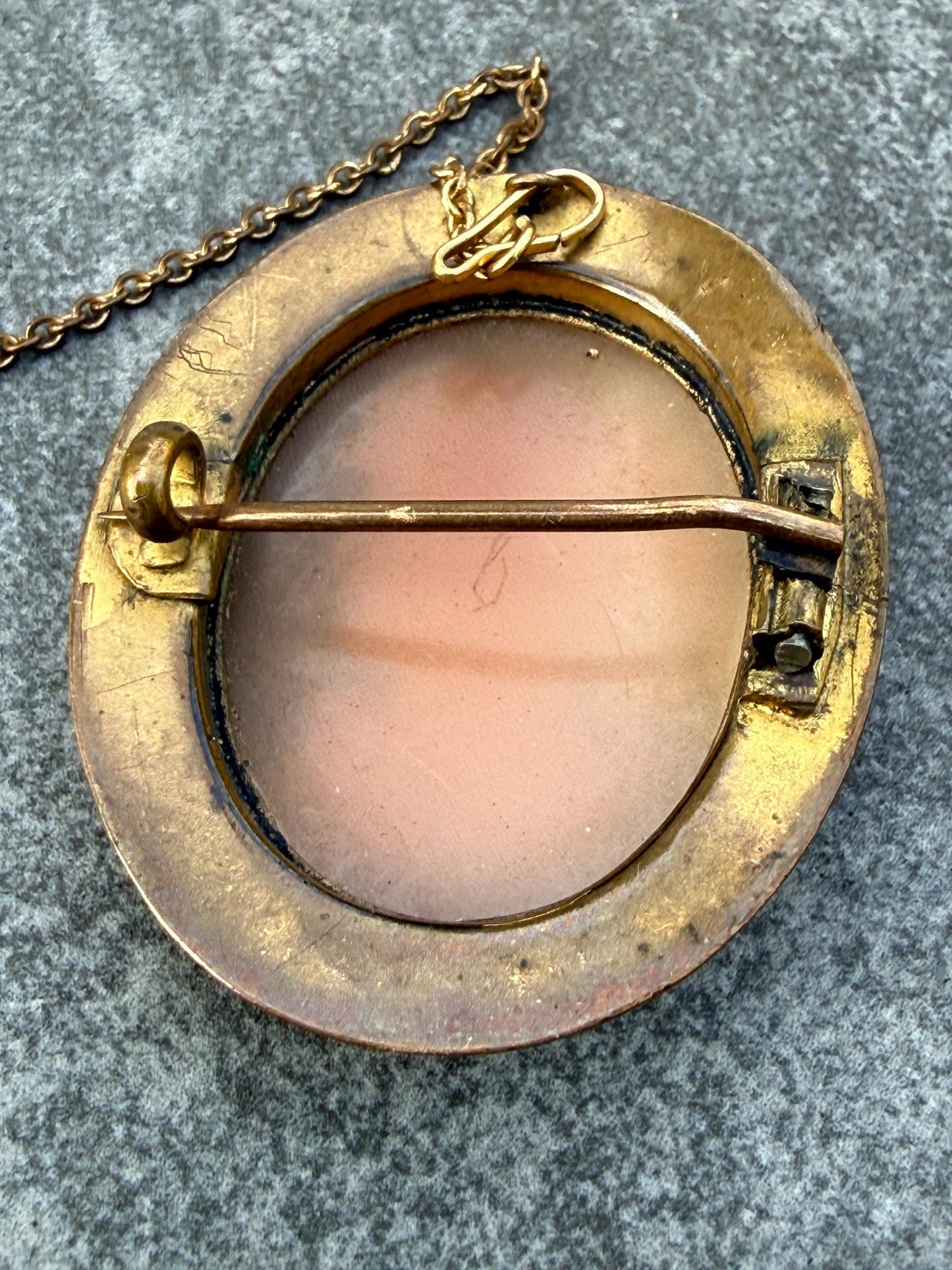 Antique Victorian Cameo Brooch of Greek Goddess Flora