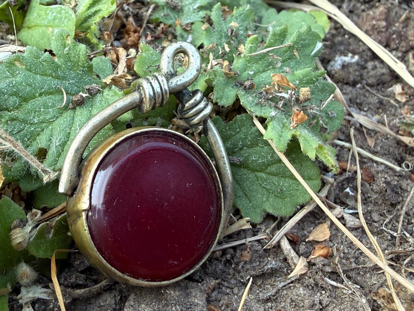 Antique Banded Agate & Carnelian Spinning Watch Fob