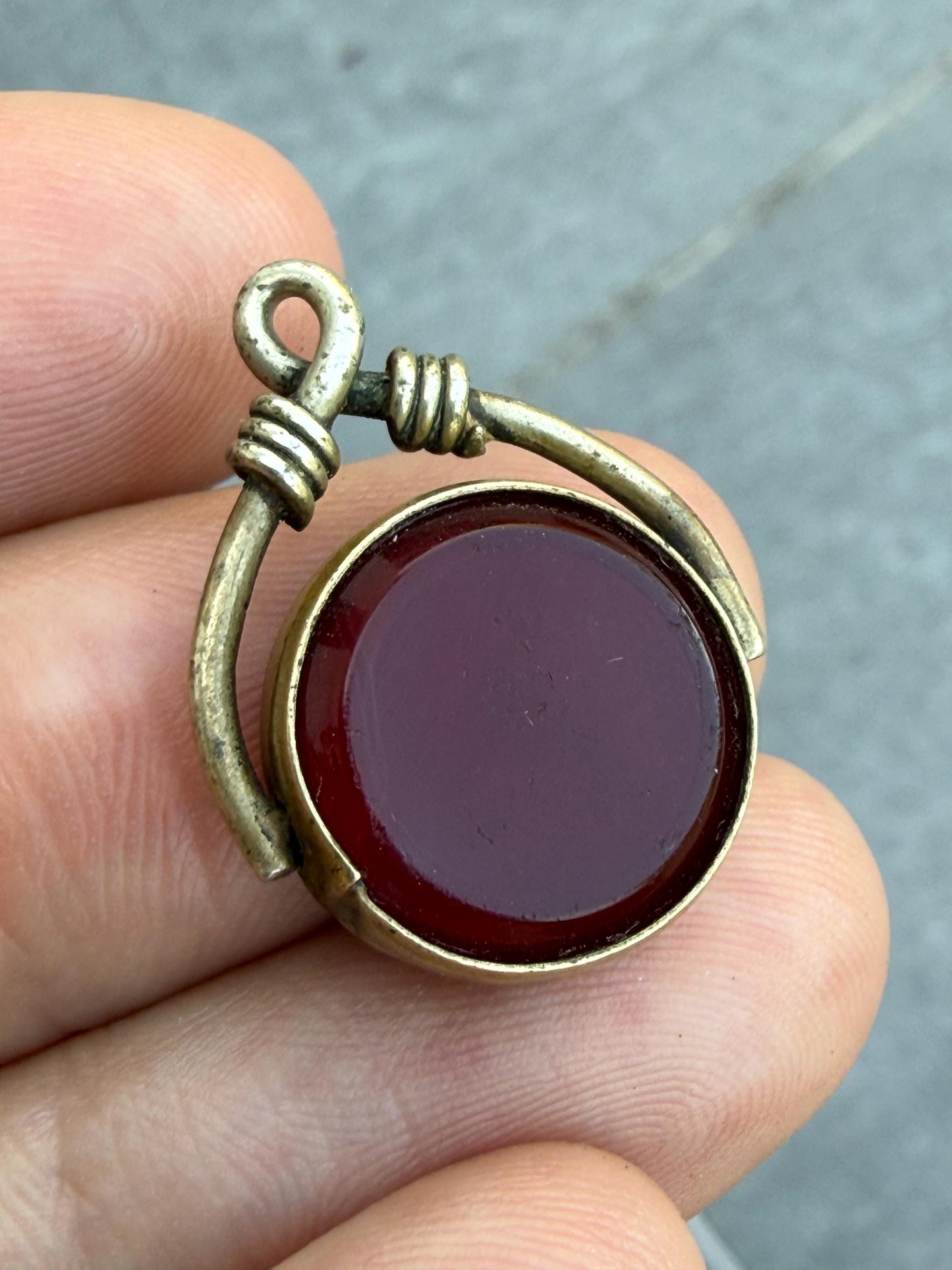 Antique Banded Agate & Carnelian Spinning Watch Fob