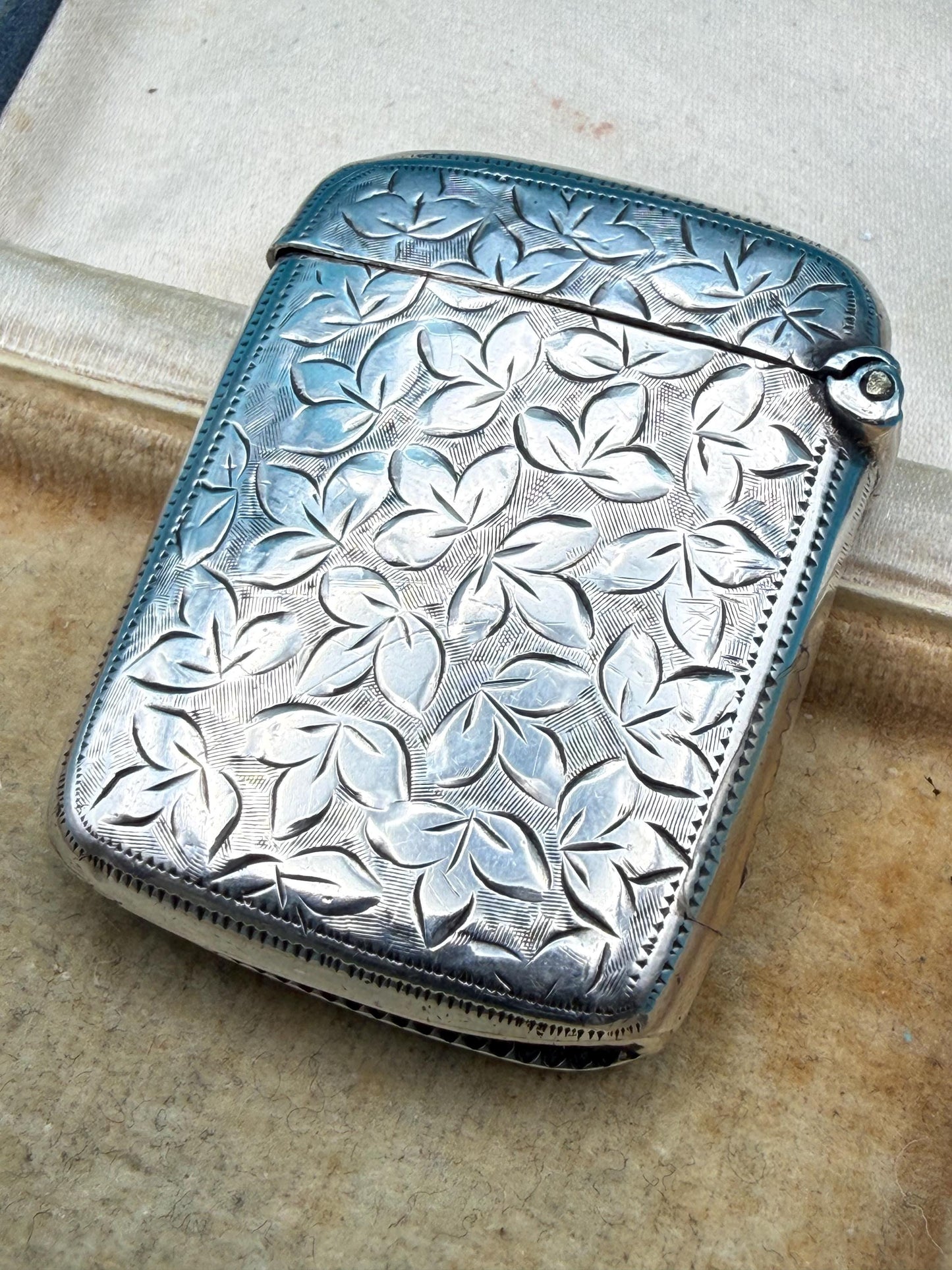 Antique Solid Silver Vesta Case, Hallmarked 1900