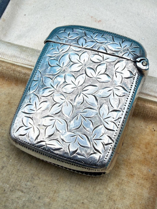 Antique Solid Silver Vesta Case, Hallmarked 1900