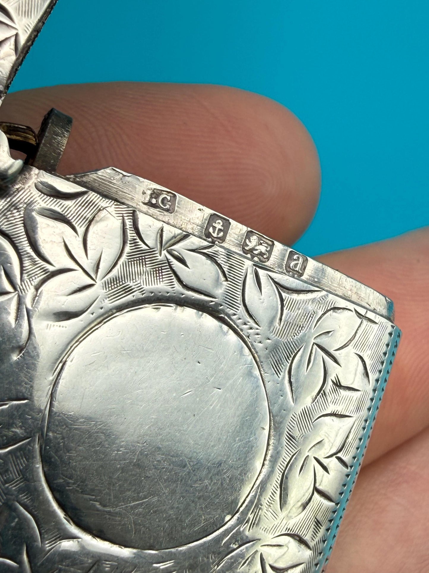 Antique Solid Silver Vesta Case, Hallmarked 1900