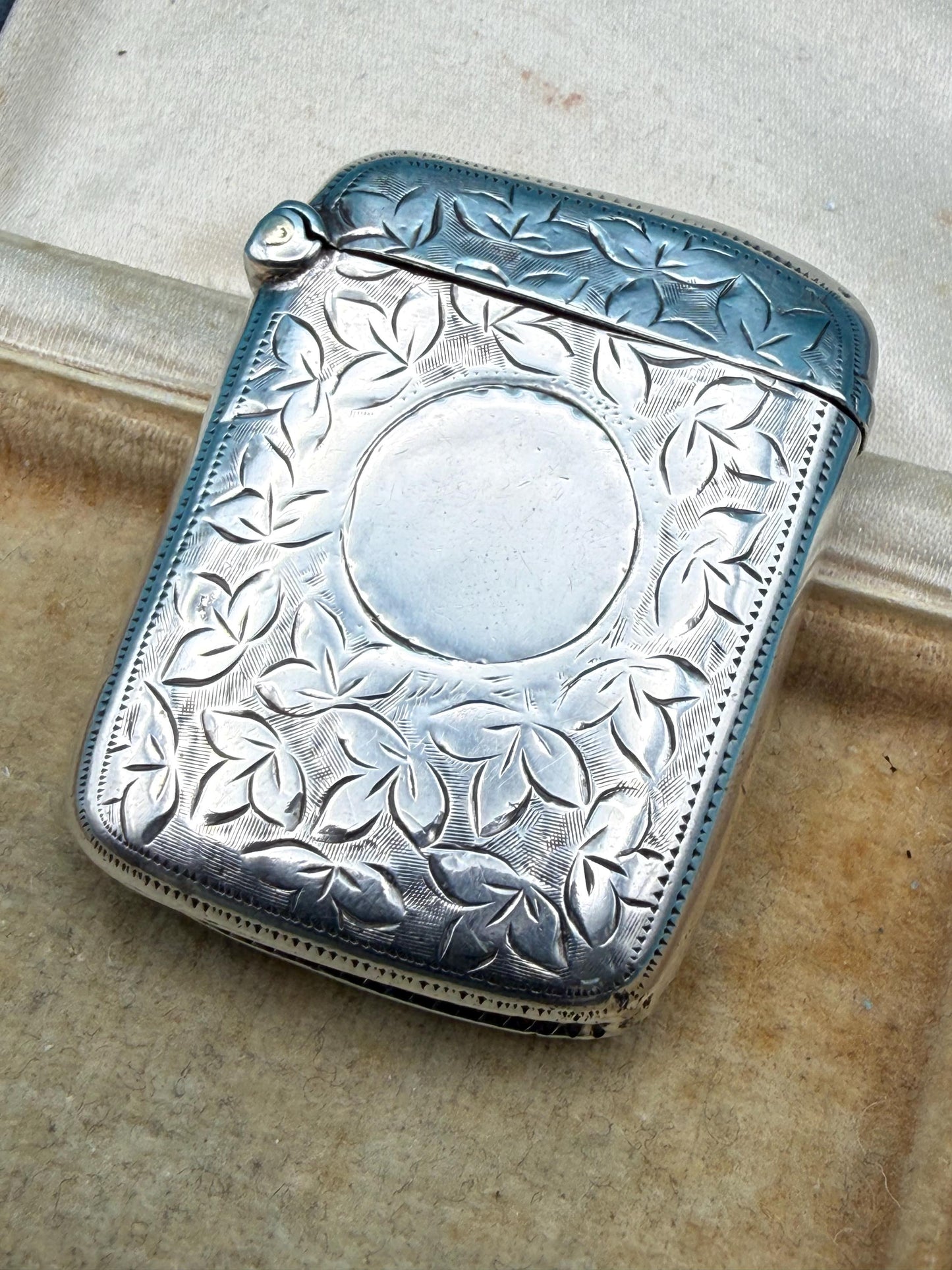 Antique Solid Silver Vesta Case, Hallmarked 1900