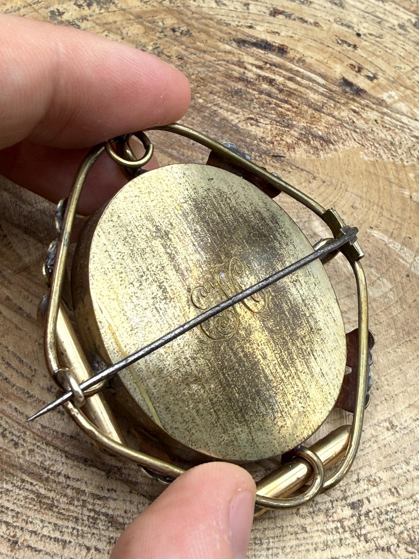 Antique Georgian Miniature Portrait Brooch of Lady