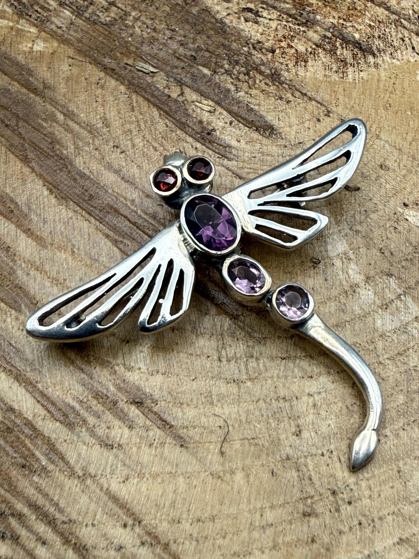 Vintage Sterling Silver Dragonfly Brooch